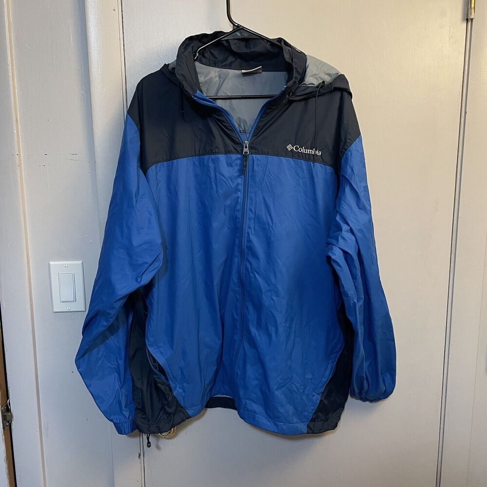 Columbia Glennraker Lake Rain Blue Waterproof Windbreaker Jacket Size XL